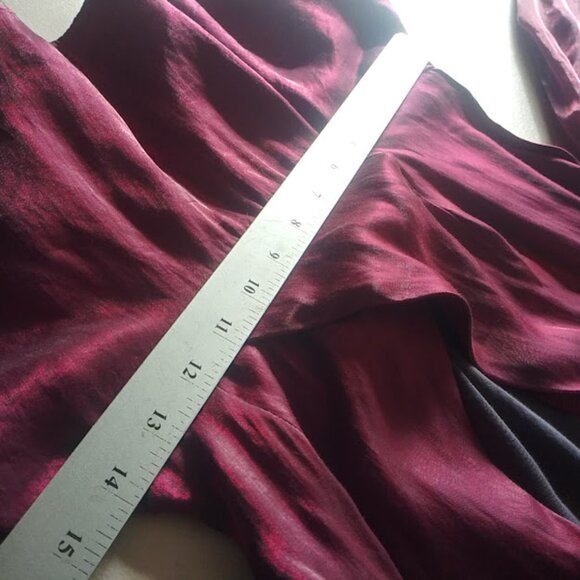 Peach wine metallic long sleeve women's size L blouse - Picture 8 of 13